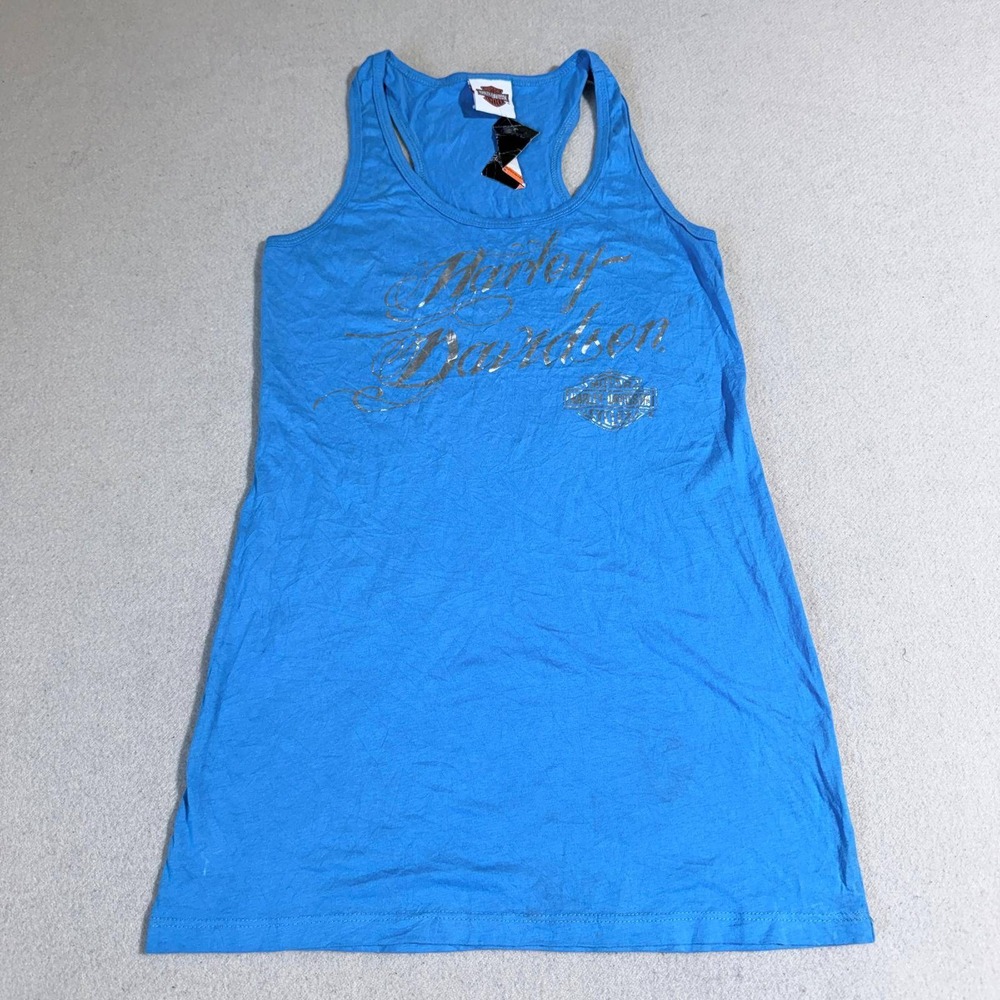 Harley-Davidson Womens Turquoise Blue Jamaica Graphic Racerback Tank Top XL
